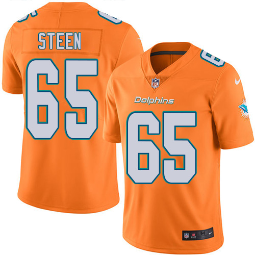 Youth Nike Miami Dolphins #65 Anthony Steen Limited Orange Rush Vapor Untouchable NFL Jersey