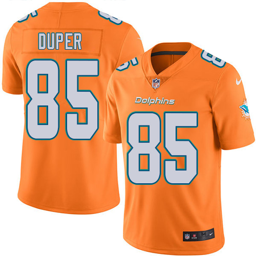 Men's Nike Miami Dolphins #85 Mark Duper Limited Orange Rush Vapor Untouchable NFL Jersey