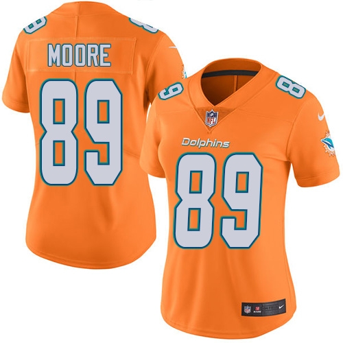 Women's Nike Miami Dolphins #89 Nat Moore Limited Orange Rush Vapor Untouchable NFL Jersey