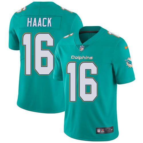 Men's Nike Miami Dolphins #16 Matt Haack Aqua Green Team Color Vapor Untouchable Limited Player NFL Jersey