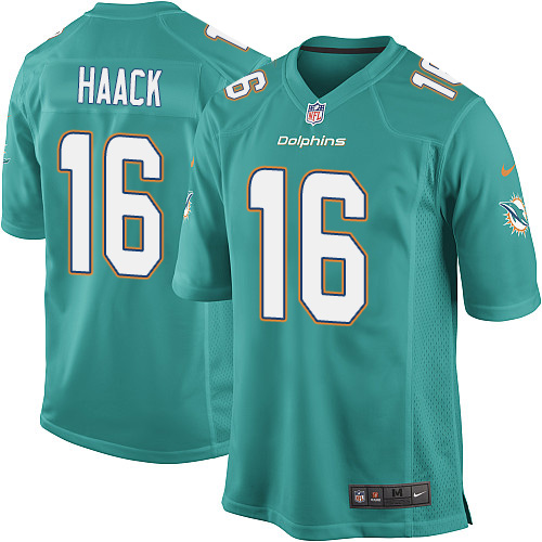 Men's Nike Miami Dolphins #16 Matt Haack Game Aqua Green Team Color NFL Jersey
