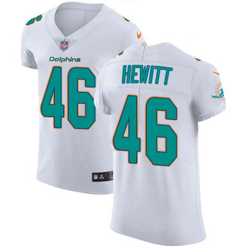 Men's Nike Miami Dolphins #46 Neville Hewitt Elite White NFL Jersey