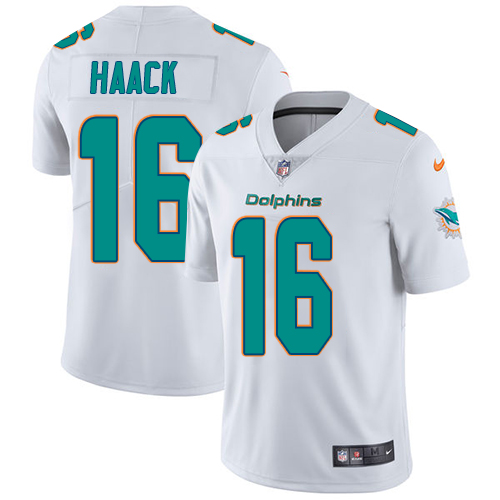 Men's Nike Miami Dolphins #16 Matt Haack White Vapor Untouchable Limited Player NFL Jersey