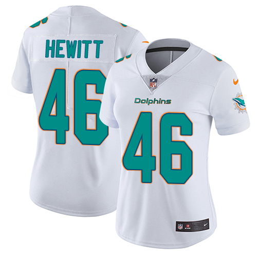 Women's Nike Miami Dolphins #46 Neville Hewitt White Vapor Untouchable Elite Player NFL Jersey