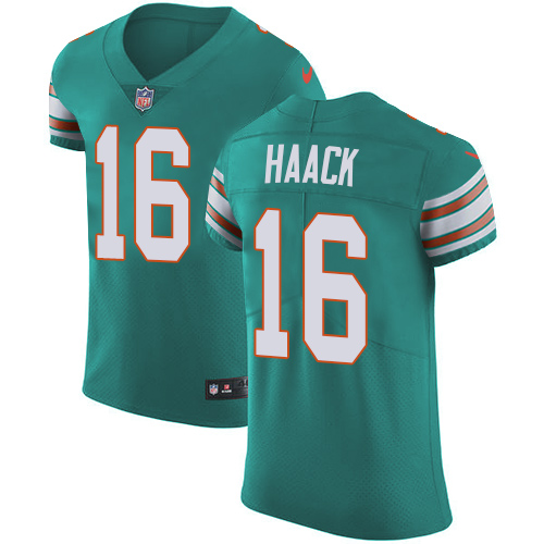 Men's Nike Miami Dolphins #16 Matt Haack Elite Aqua Green Alternate NFL Jersey