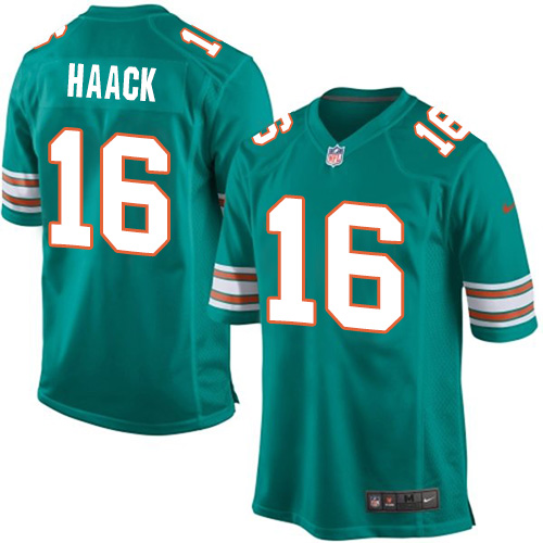 Men's Nike Miami Dolphins #16 Matt Haack Game Aqua Green Alternate NFL Jersey