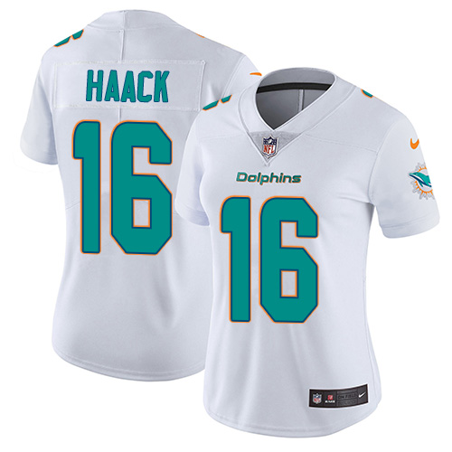 Women's Nike Miami Dolphins #16 Matt Haack White Vapor Untouchable Elite Player NFL Jersey