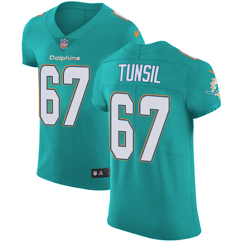 Men's Nike Miami Dolphins #67 Laremy Tunsil Elite Aqua Green Team Color NFL Jersey