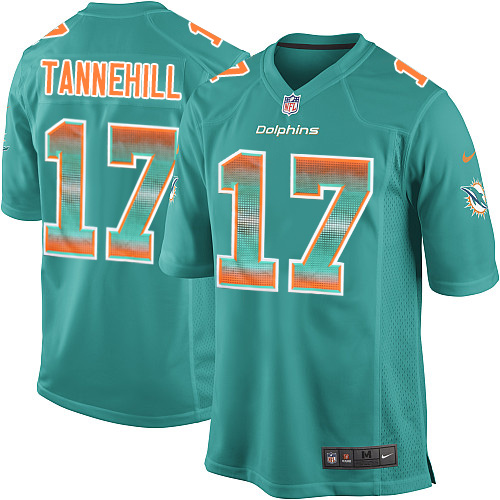 Men's Nike Miami Dolphins #17 Ryan Tannehill Limited Aqua Green Strobe NFL Jersey