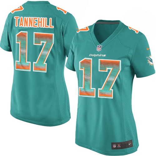 Women's Nike Miami Dolphins #17 Ryan Tannehill Limited Aqua Green Strobe NFL Jersey