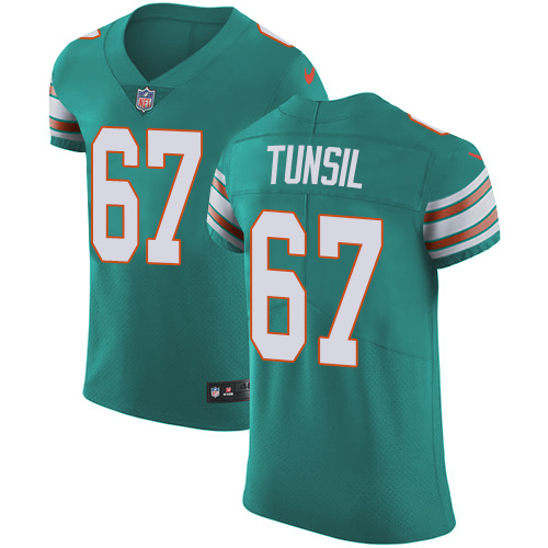Men's Nike Miami Dolphins #67 Laremy Tunsil Elite Aqua Green Alternate NFL Jersey