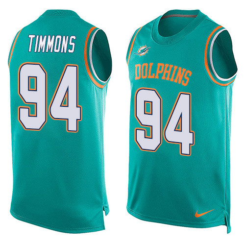 Men's Nike Miami Dolphins #94 Lawrence Timmons Limited Aqua Green Player Name & Number Tank Top NFL Jersey