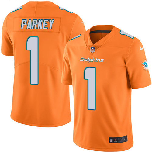 Men's Nike Miami Dolphins #1 Cody Parkey Limited Orange Rush Vapor Untouchable NFL Jersey