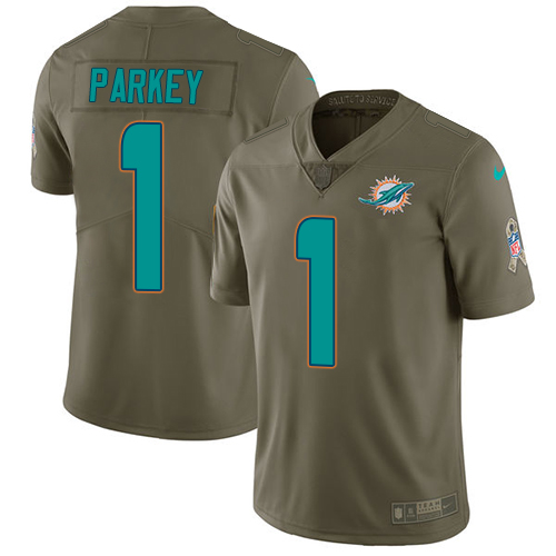 Men's Nike Miami Dolphins #1 Cody Parkey Limited Olive 2017 Salute to Service NFL Jersey