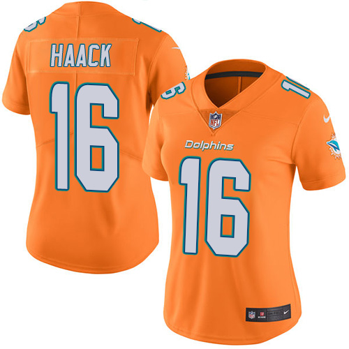 Women's Nike Miami Dolphins #16 Matt Haack Limited Orange Rush Vapor Untouchable NFL Jersey