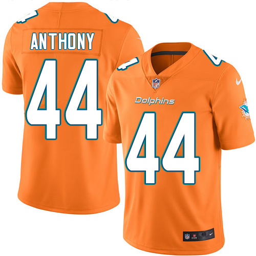 Men's Nike Miami Dolphins #44 Stephone Anthony Elite Orange Rush Vapor Untouchable NFL Jersey