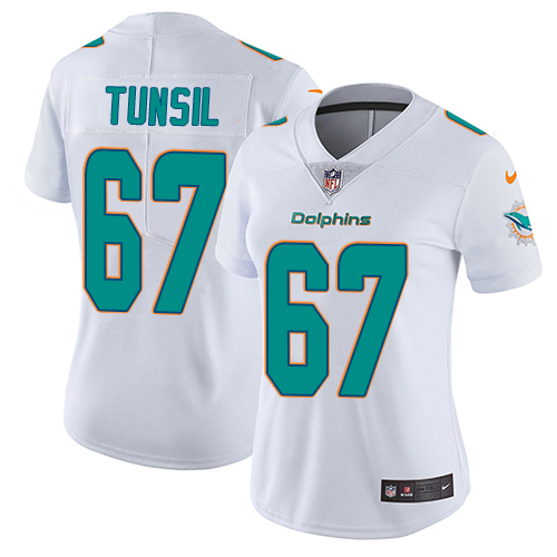 Women's Nike Miami Dolphins #67 Laremy Tunsil White Vapor Untouchable Limited Player NFL Jersey