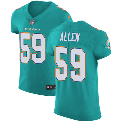 Men's Nike Miami Dolphins #59 Chase Allen Elite Aqua Green Team Color NFL Jersey