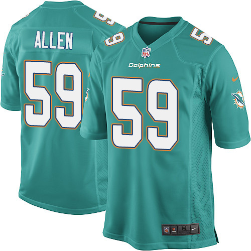 Men's Nike Miami Dolphins #59 Chase Allen Game Aqua Green Team Color NFL Jersey