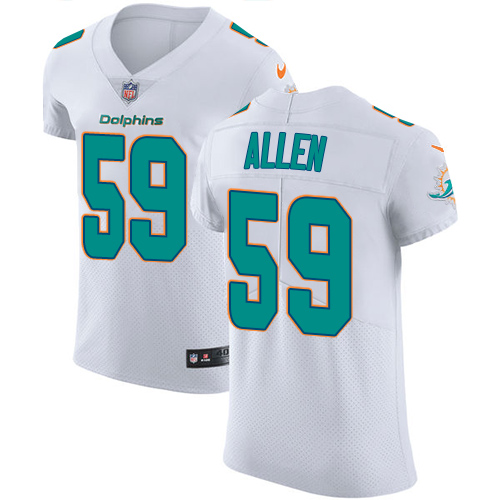 Men's Nike Miami Dolphins #59 Chase Allen Elite White NFL Jersey