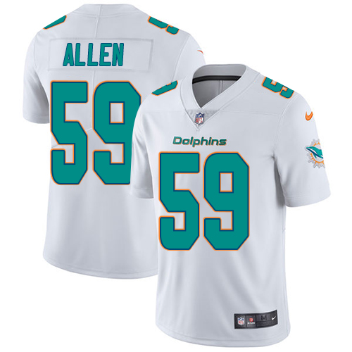 Men's Nike Miami Dolphins #59 Chase Allen White Vapor Untouchable Limited Player NFL Jersey