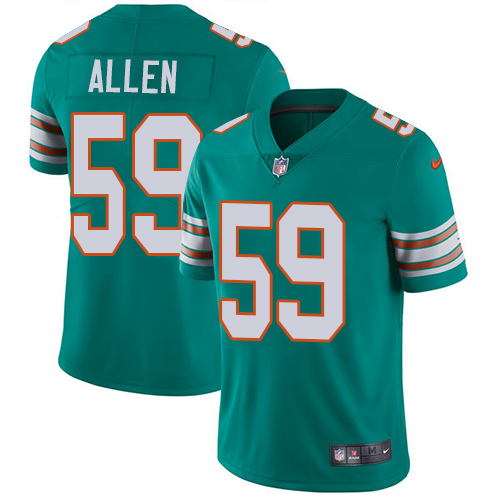 Men's Nike Miami Dolphins #59 Chase Allen Aqua Green Alternate Vapor Untouchable Limited Player NFL Jersey