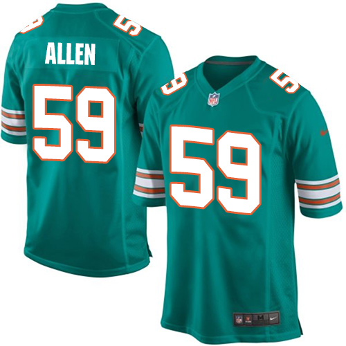 Men's Nike Miami Dolphins #59 Chase Allen Game Aqua Green Alternate NFL Jersey