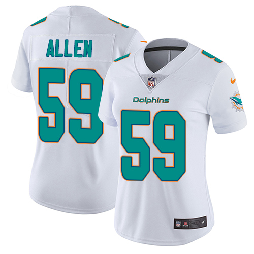 Women's Nike Miami Dolphins #59 Chase Allen White Vapor Untouchable Limited Player NFL Jersey