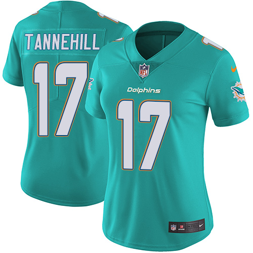 Women's Nike Miami Dolphins #17 Ryan Tannehill Aqua Green Team Color Vapor Untouchable Limited Player NFL Jersey