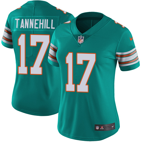 Women's Nike Miami Dolphins #17 Ryan Tannehill Aqua Green Alternate Vapor Untouchable Elite Player NFL Jersey