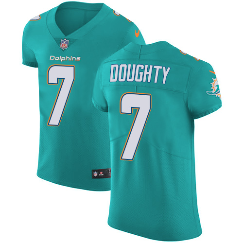 Men's Nike Miami Dolphins #7 Brandon Doughty Elite Aqua Green Team Color NFL Jersey