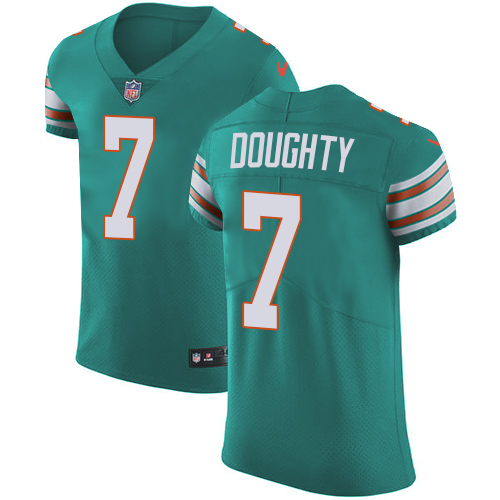 Men's Nike Miami Dolphins #7 Brandon Doughty Elite Aqua Green Alternate NFL Jersey
