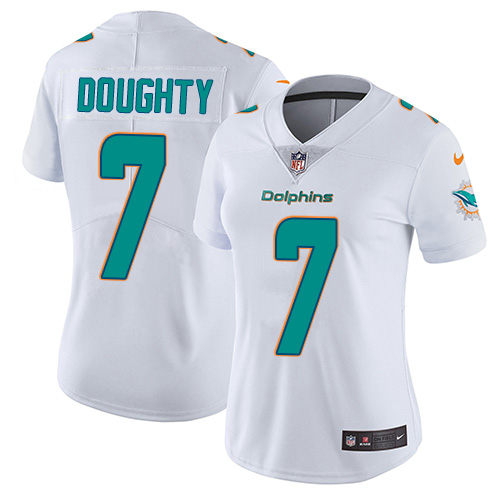 Women's Nike Miami Dolphins #7 Brandon Doughty White Vapor Untouchable Limited Player NFL Jersey