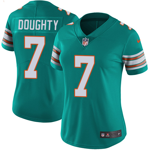 Women's Nike Miami Dolphins #7 Brandon Doughty Aqua Green Alternate Vapor Untouchable Elite Player NFL Jersey
