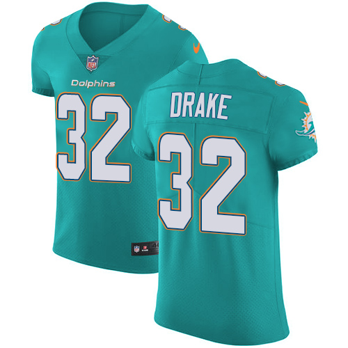 Men's Nike Miami Dolphins #32 Kenyan Drake Elite Aqua Green Team Color NFL Jersey