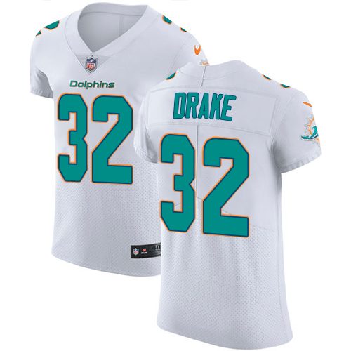 Men's Nike Miami Dolphins #32 Kenyan Drake Elite White NFL Jersey