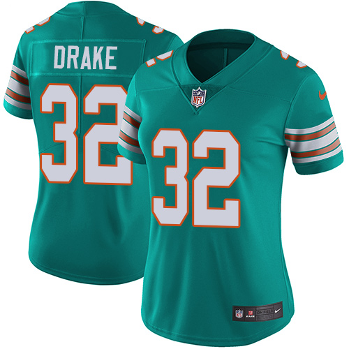 Women's Nike Miami Dolphins #32 Kenyan Drake Aqua Green Alternate Vapor Untouchable Limited Player NFL Jersey