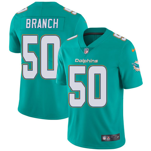 Men's Nike Miami Dolphins #50 Andre Branch Aqua Green Team Color Vapor Untouchable Limited Player NFL Jersey