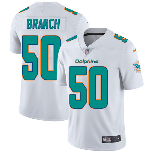 Men's Nike Miami Dolphins #50 Andre Branch White Vapor Untouchable Limited Player NFL Jersey