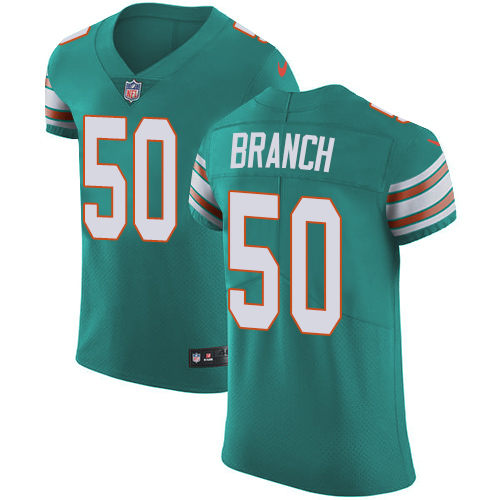 Men's Nike Miami Dolphins #50 Andre Branch Elite Aqua Green Alternate NFL Jersey
