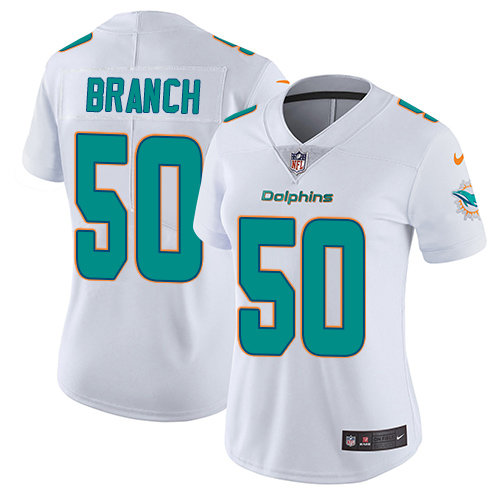 Women's Nike Miami Dolphins #50 Andre Branch White Vapor Untouchable Limited Player NFL Jersey
