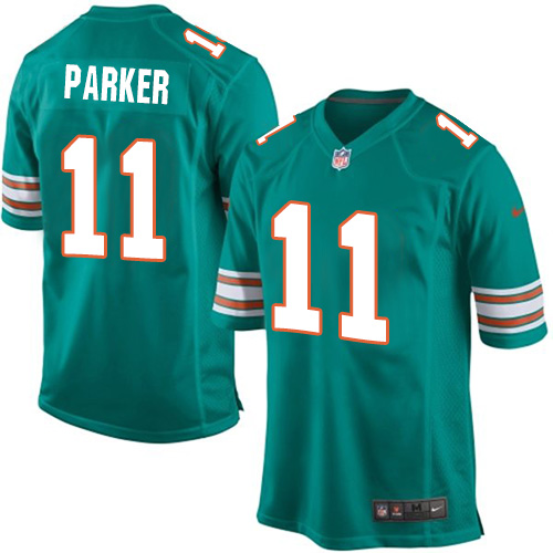 Men's Nike Miami Dolphins #11 DeVante Parker Game Aqua Green Alternate NFL Jersey