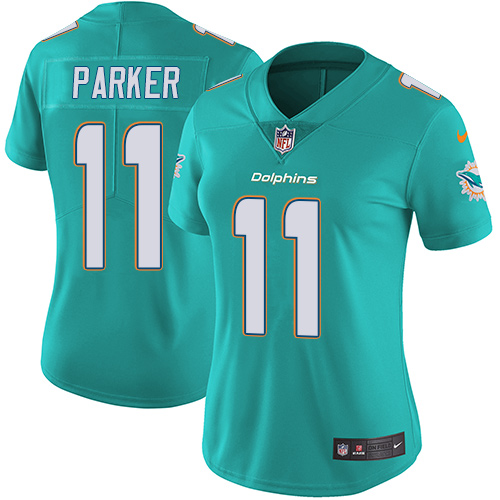 Women's Nike Miami Dolphins #11 DeVante Parker Aqua Green Team Color Vapor Untouchable Elite Player NFL Jersey