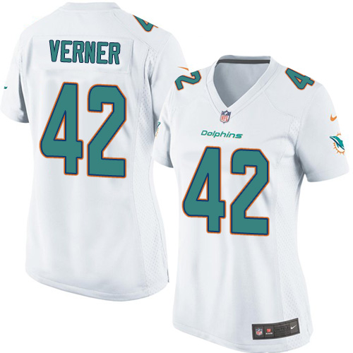 Women's Nike Miami Dolphins #42 Alterraun Verner Game White NFL Jersey