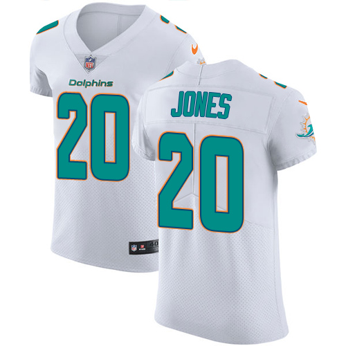 Men's Nike Miami Dolphins #20 Reshad Jones Elite White NFL Jersey