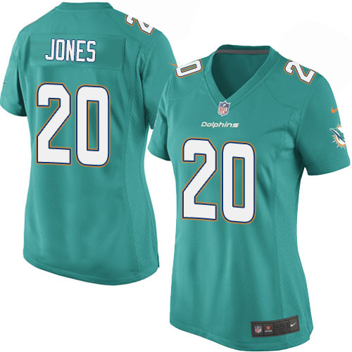 Women's Nike Miami Dolphins #20 Reshad Jones Game Aqua Green Team Color NFL Jersey