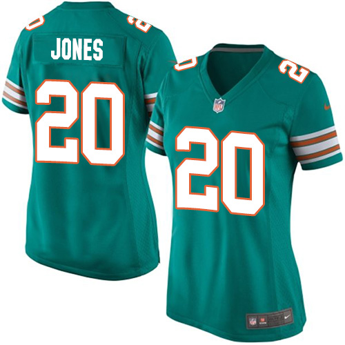 Women's Nike Miami Dolphins #20 Reshad Jones Game Aqua Green Alternate NFL Jersey