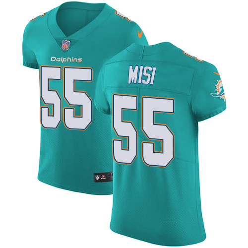 Men's Nike Miami Dolphins #55 Koa Misi Elite Aqua Green Team Color NFL Jersey