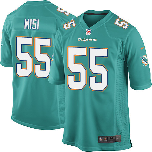 Men's Nike Miami Dolphins #55 Koa Misi Game Aqua Green Team Color NFL Jersey