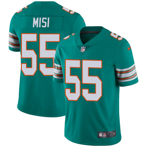 Men's Nike Miami Dolphins #55 Koa Misi Aqua Green Alternate Vapor Untouchable Limited Player NFL Jersey